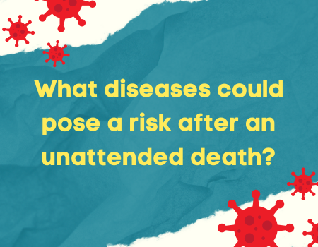 What diseases could pose a risk after an unattended death?